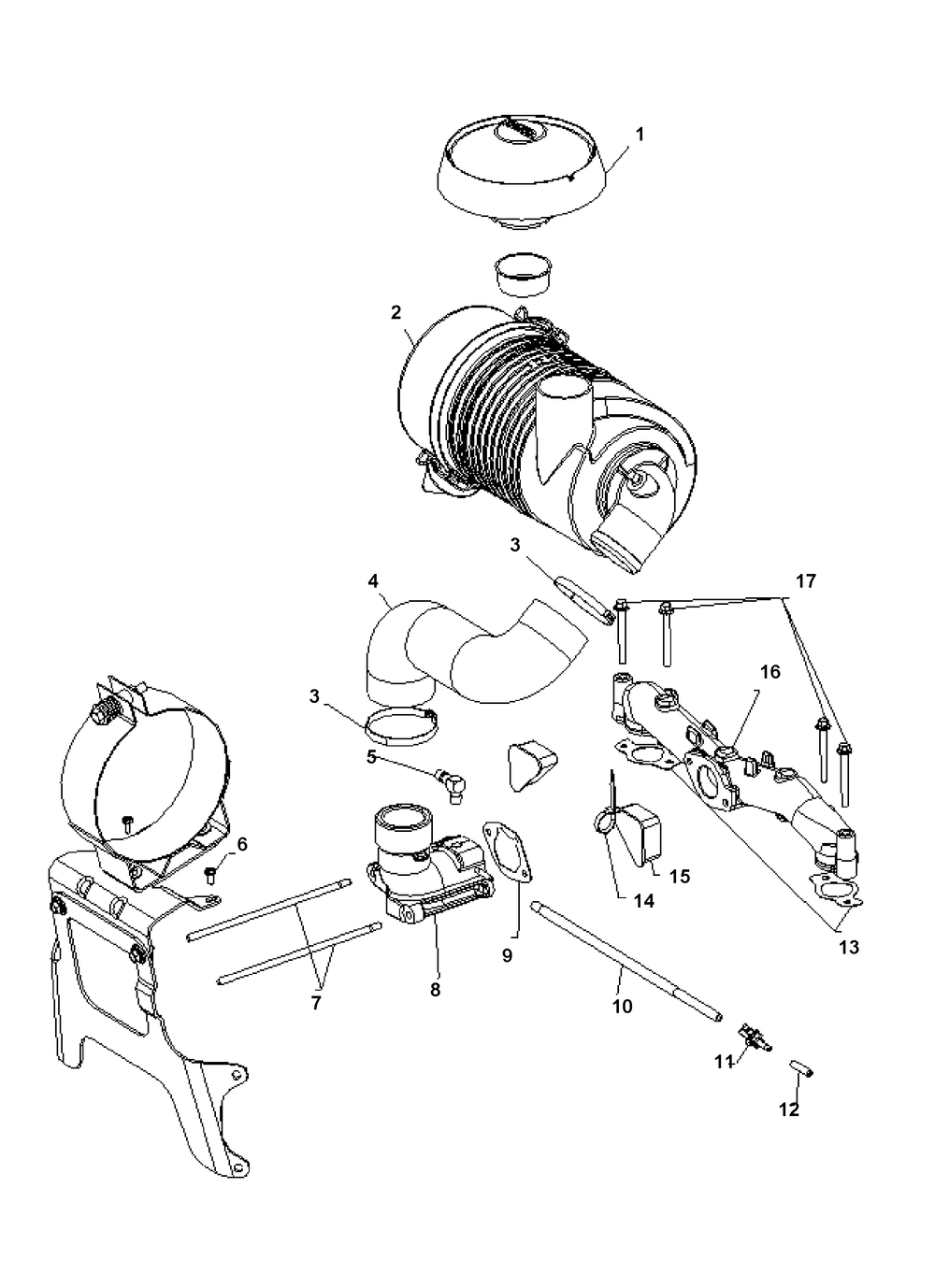 Kohler Cv730-3148 Air Intake And Filtration Diagram and Parts List for Z-FORCES60 (53BH5FJD-53BH5FJD050)(2013) Cub Cadet Lawn Tractor